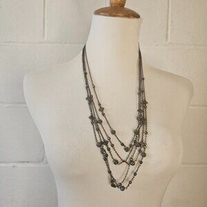 Harley Davidson Motoboho Yallternative Biker Western Gunmetal Layered Necklace